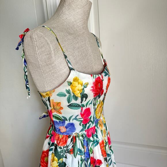 Show Me Your Mumu Juliet Maxi Dress in Charm Peony White Taffeta Sz S - Picture 6 of 15